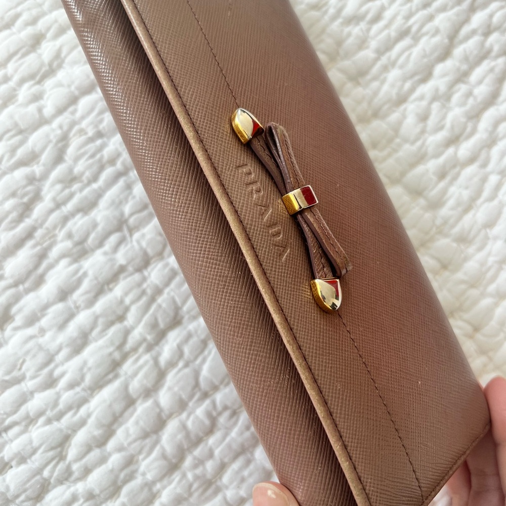 Prada Saffiano Bow Wallet - Picture 6 of 14